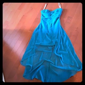 High low green dress